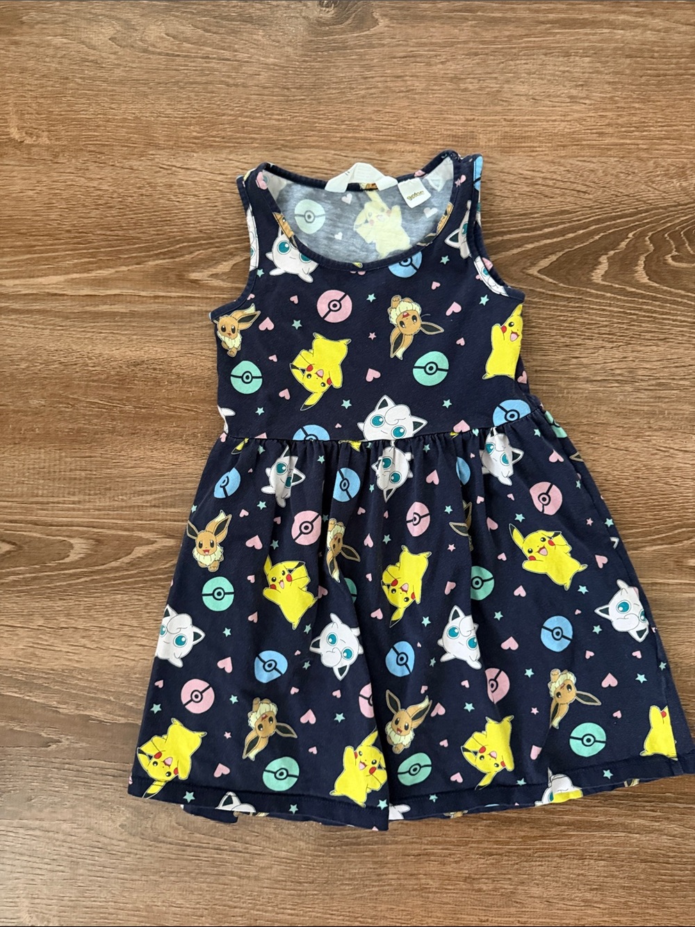 H&M Navy Pikachu & Pokémon Print Sleeveless Tank Dress